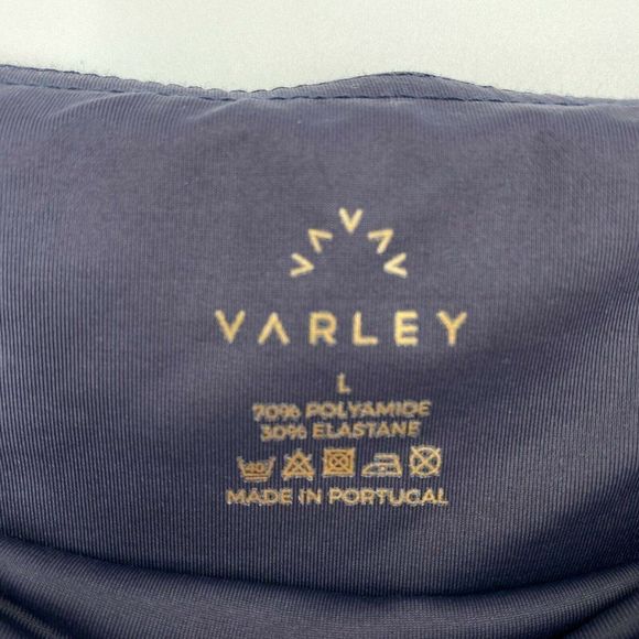Varley Sycamore Mesh-Panel Compressive Stretch Athletic Tights Blue Women Large - Picture 6 of 12